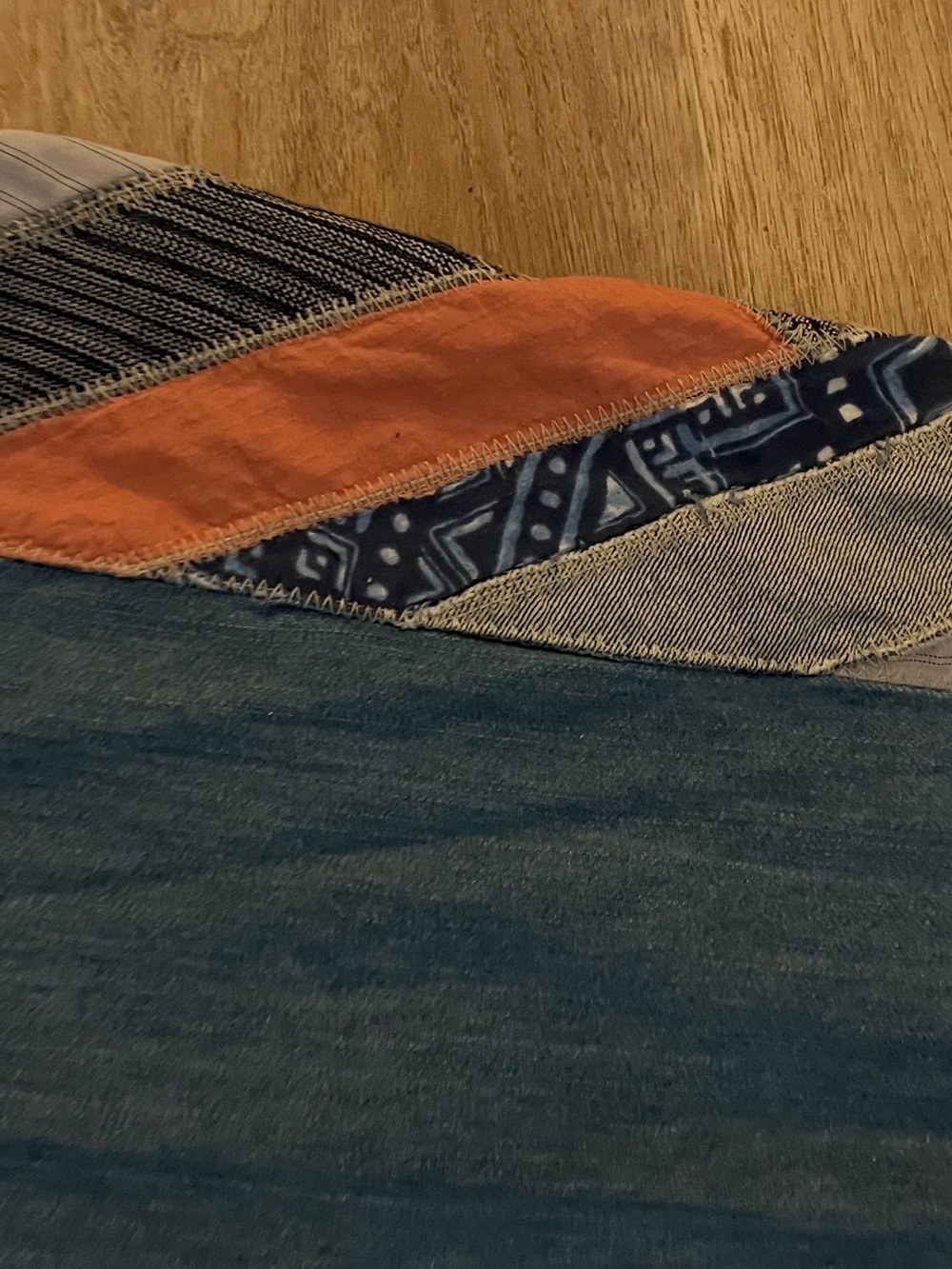 Wide Leg Patchwork Side-Panel Jeans - Blue - Picture 4 of 6